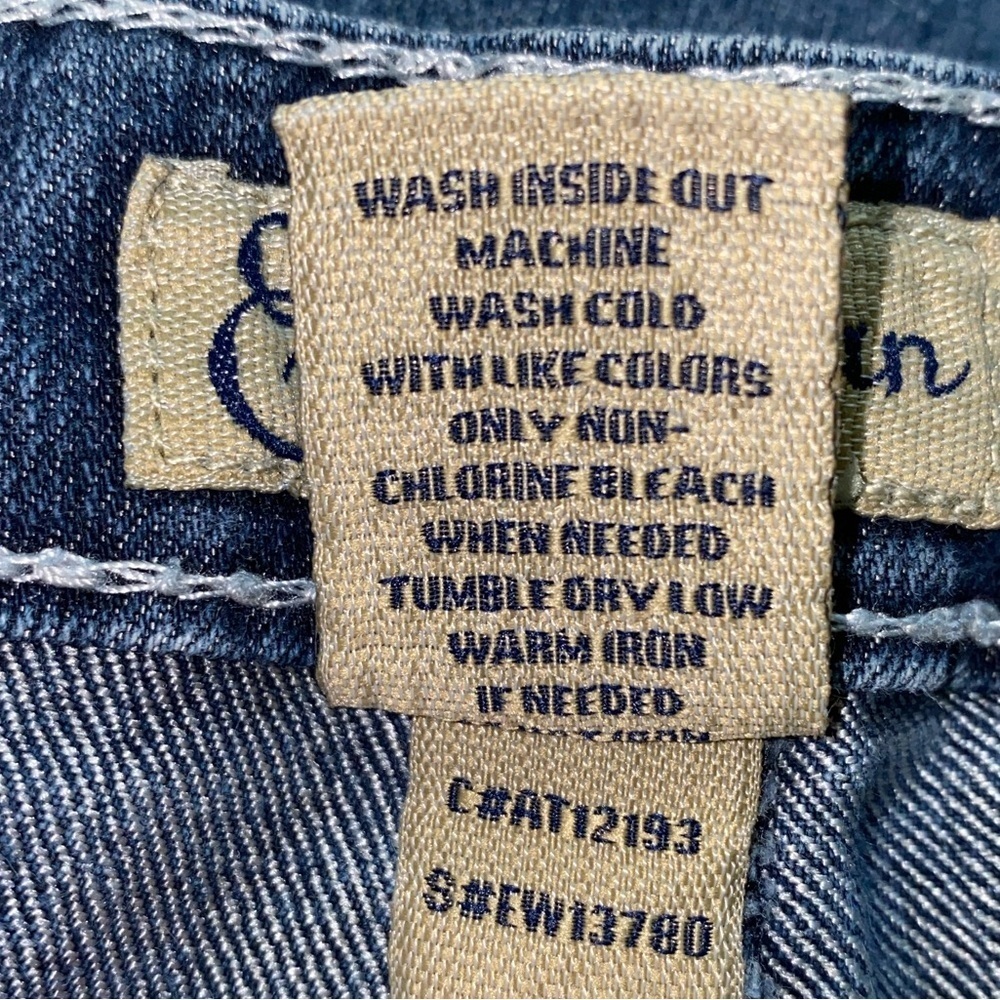 EARL JEAN denim jeans bling embroidered pockets blue vintage bootcut size 8 - Picture 8 of 13